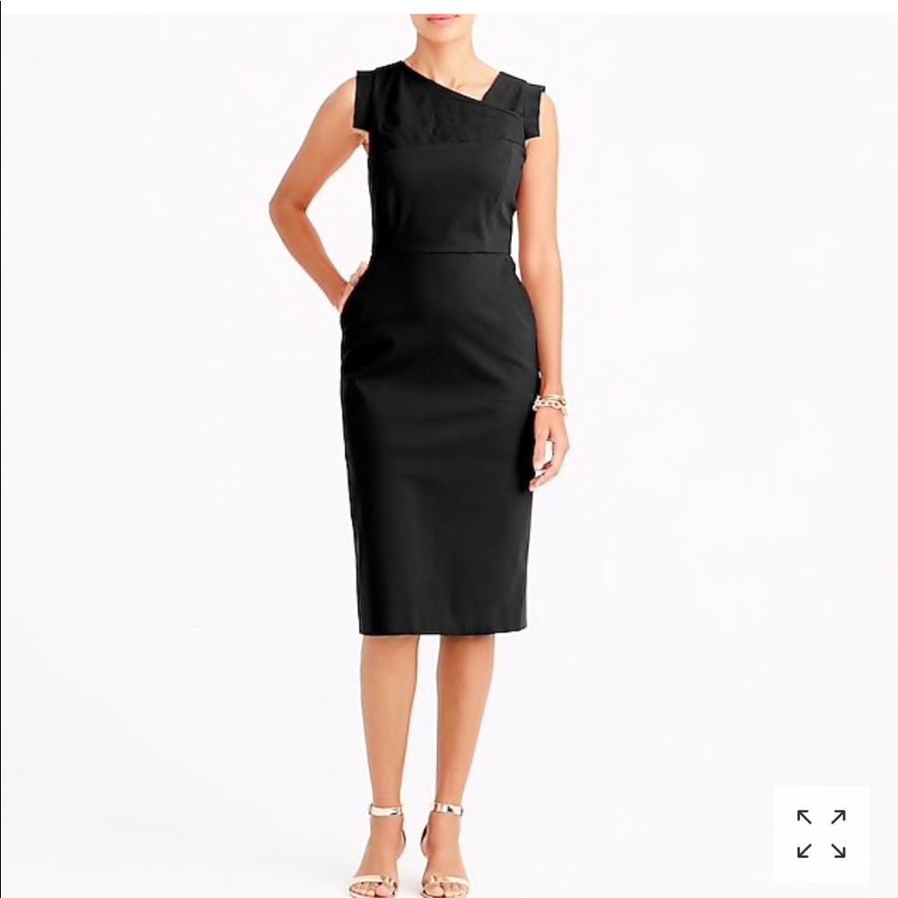 Classic Black Oragami Sleeveless Sheath Dress